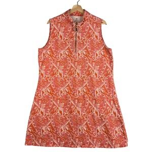 Spartina women's Size XXL 3/4 Zip high neck sleeveless floral print mini dress